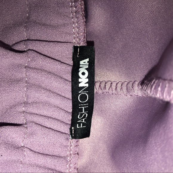 Fashion Nova - White and Lilac Backless Romper - Picture 9 of 9